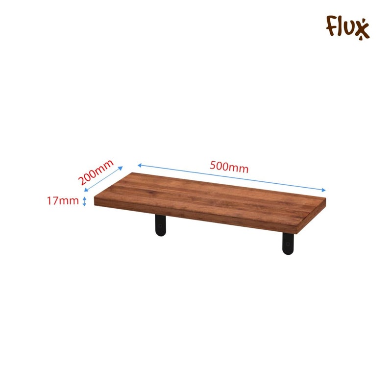 Flux رفوف عائمة خشبية 20 بوصة للجدران، رف زينة منزلي مثبت على الجدار للحمام، غرفة النوم، غرفة المعيشة، المنزل والمكتب (عبوة من 1، بني) - Image 2