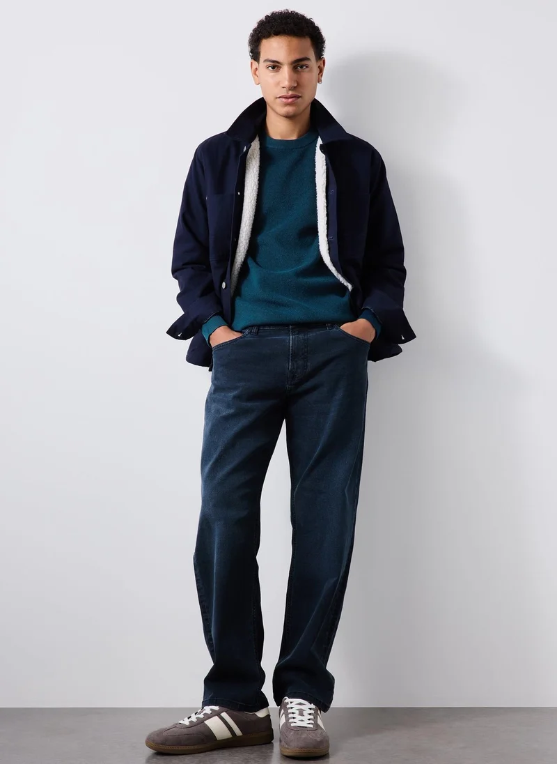 Matalan Teal Smart Ribbed Crew Neck Jumper