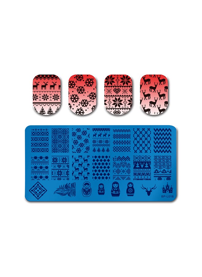 brunson - Nail Plates Nail Stamp Templates Metal Manicure Stencils Nail Art Stamping Image Plates for Nail Salon DIY Decoration MEDIUM NSP BPL018 - Image 1