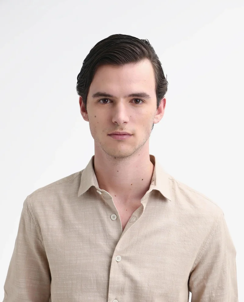 Rare Rabbit Men's Regular Fit Plain Shirt