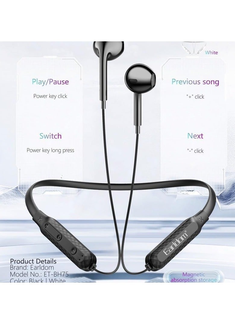 Earldom Bluetooth Earphones Magnetic Earldom BH75 Outstanding Sports Earbuds With Stereo Microphone - Image 3