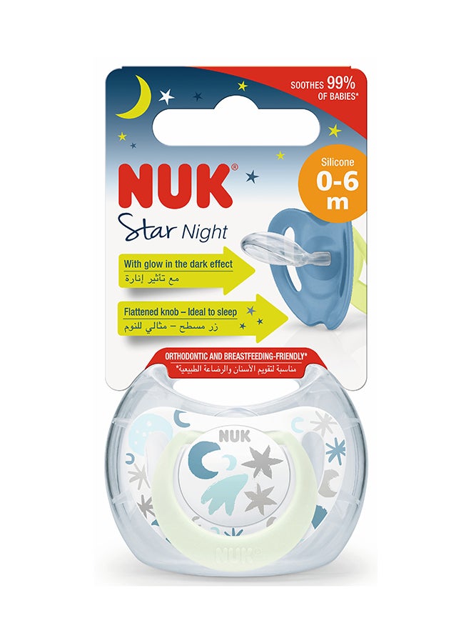 NUK Pacifier Star Night 0 6M 1Pc (Blue)