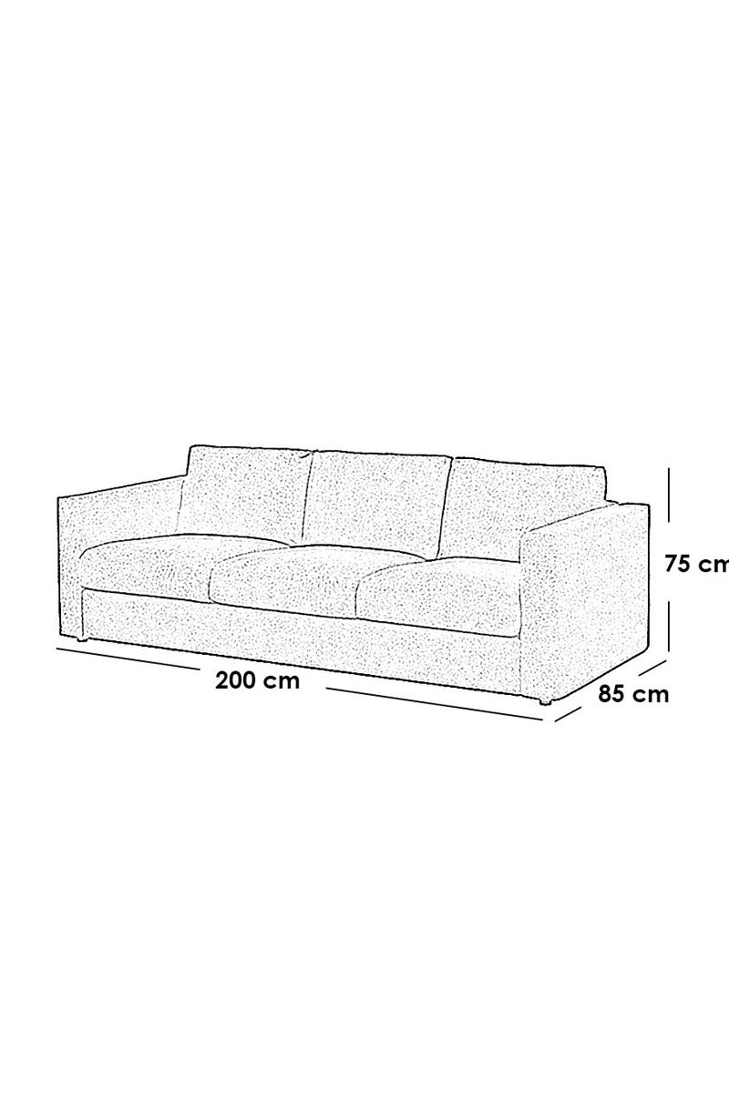 Joints Natural Wood and Linen  2 Seater Sofa - Off-white - Image 2