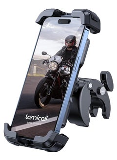 Motorcycle Phone Mount Bike Phone Holder Upgrade Quick Install Handlebar Clip For Bicycle Scooter Cell Phone Clamp For Iphone 15 14 13 12 11 Pro Max Galaxy S22 And More 4.7 6.8 Inch Phone