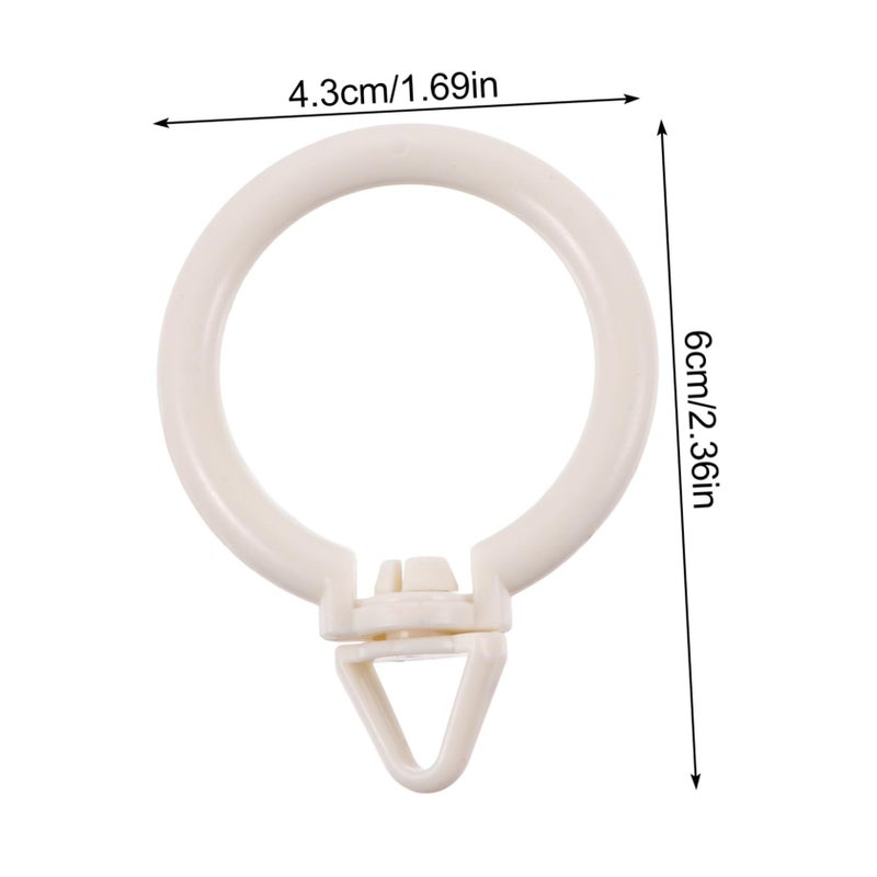 Plastic Roman Curtain Rings 48-Piece Hanging Hooks Shower Window Bedroom Decor - Image 3