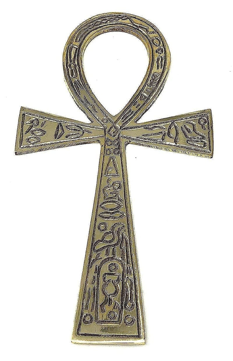 AzureGreen Brass Ankh Brass Large (4x7 1/4") for altar or wall - Image 5