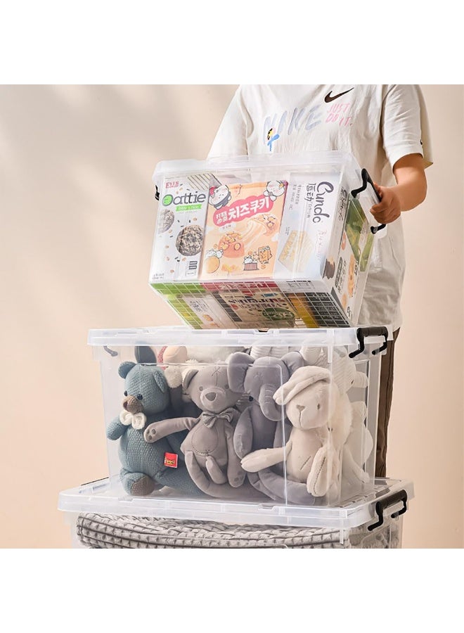 Extra Large Clear Plastic Storage Box with Lid, 100L Stackable Organizer Bin with Secure Latch & Carry Handle, Multi-Purpose Storage Container for Clothes, Bedding, Toys, Snacks, Closet and Home Organization - Image 3