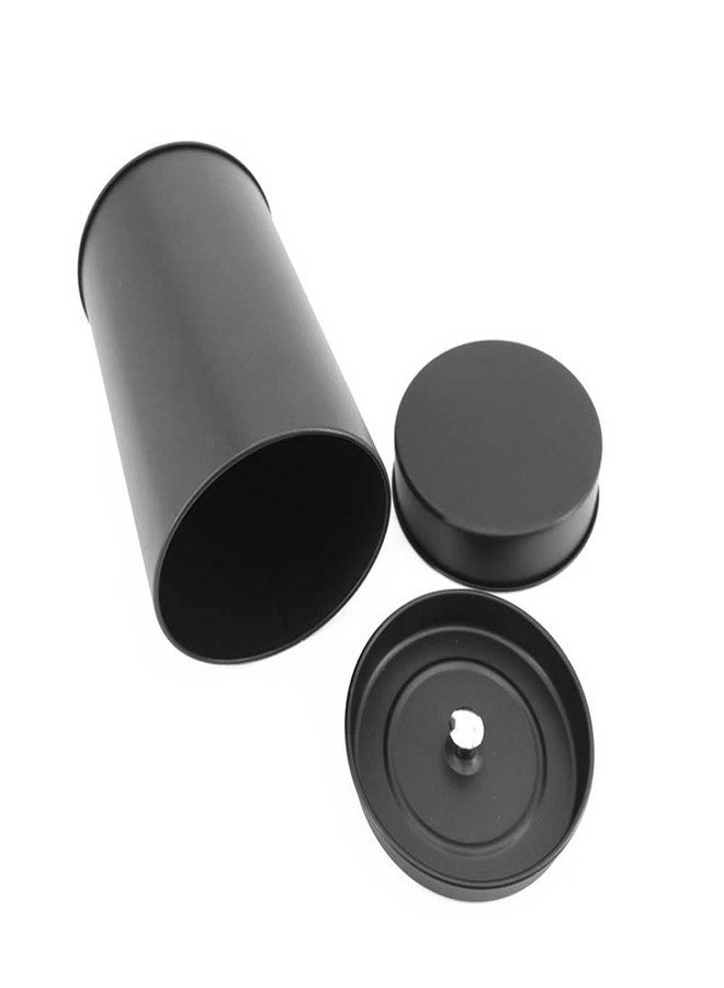 Teensery 1 Pack Tea Tin Canister Black Metal Loose Tea Jar Small Tea Storage Can Box Round Kitchen Canister with Airtight Double Lids for Tea Coffee Sugar Spice Candy - Image 3