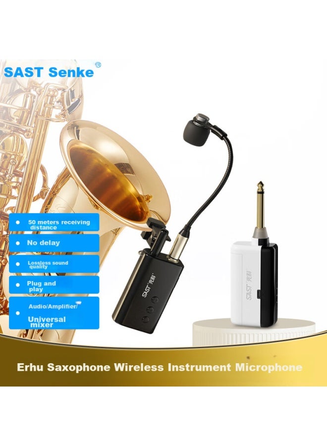 Sast Ok-151 Wireless Instrument Microphone For Soprano Saxophone And Erhu Performance, Professional Stage Instrument, Universal Metal Microphone One-to - Image 1