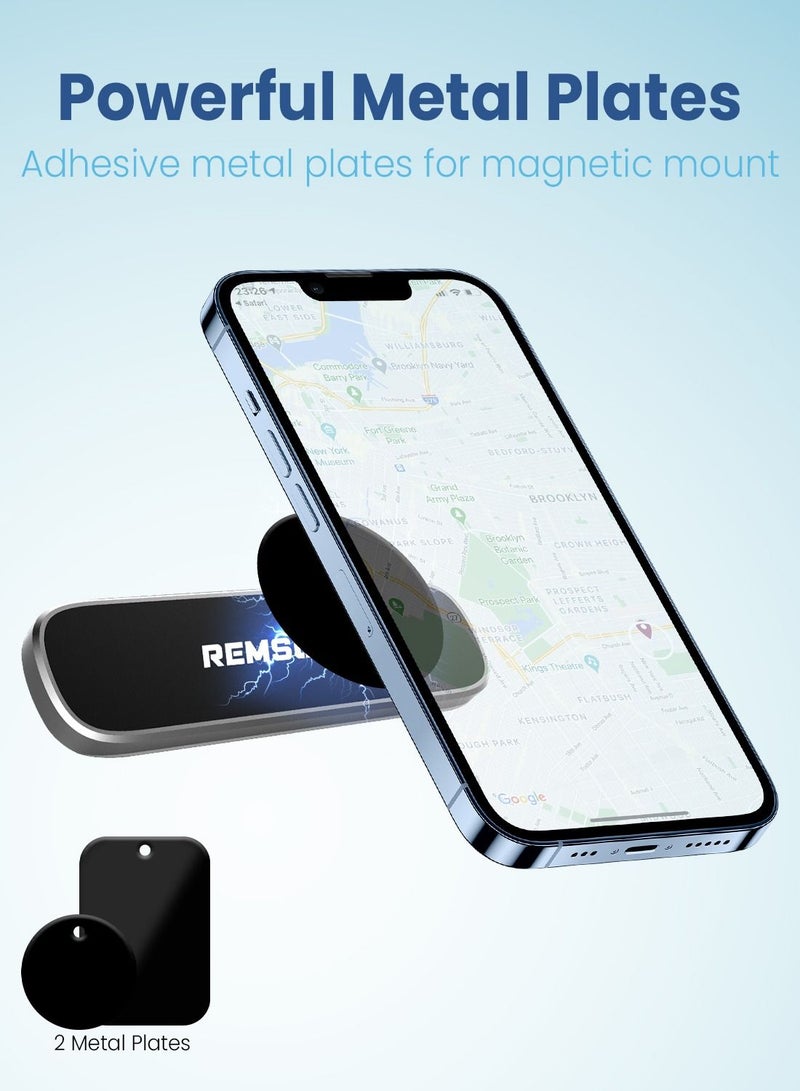 Remson Remson Multi-Function Magnetic Phone Holder for Car Dashboard Universal Stick on 360 Rotation Strong Mount Compatible For iPhone 16/15/14/13/12/11/XS/XR/X Samsung Galaxy And More - Image 4