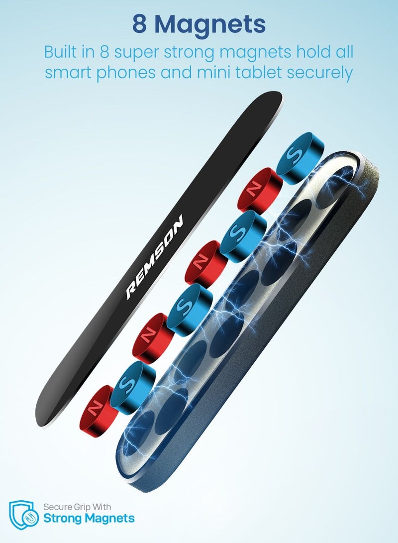Remson Remson Multi-Function Magnetic Phone Holder for Car Dashboard Universal Stick on 360 Rotation Strong Mount Compatible For iPhone 16/15/14/13/12/11/XS/XR/X Samsung Galaxy And More - Image 3