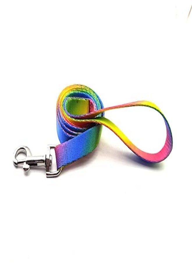 Pups&Pets 15MM Adjustable Nylon Paw Print Design Cute Collar and Leash Set with Bell for Dogs & Cat - (Rainbow) - Image 2
