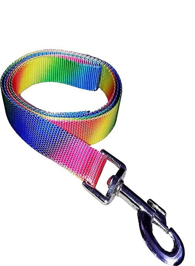 Pups&Pets 15MM Adjustable Nylon Paw Print Design Cute Collar and Leash Set with Bell for Dogs & Cat - (Rainbow) - Image 5
