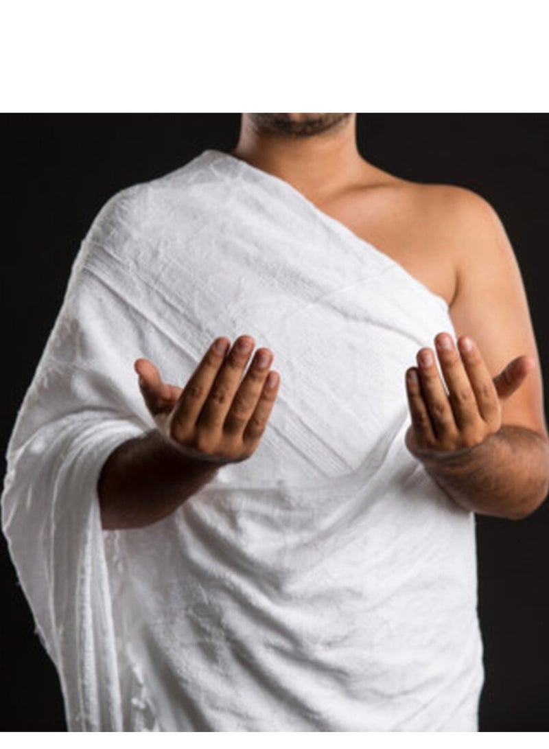 Men's Ihram Clothing for Hajj and Umrah - 2 peice White  - Image 1
