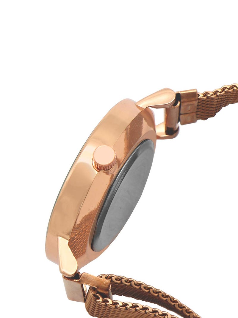 Joker & Witch Stainless Steel Dandelion Rosegold Analogue Watch Bracelet Stack For Women's - Image 3