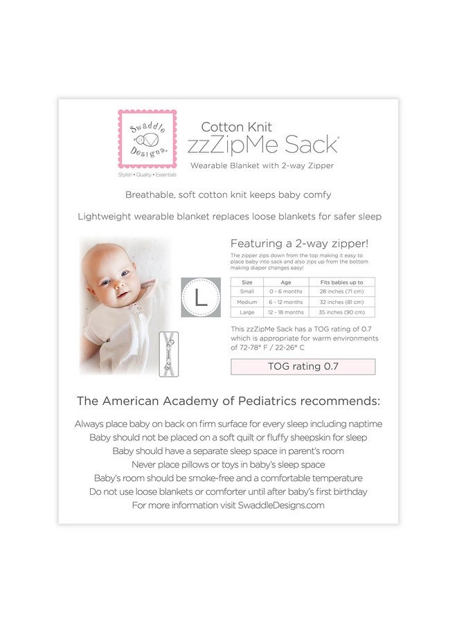 SwaddleDesigns Baby Sleep Sack 6-12 Months, Cotton Knit Wearable Blanket with 2-Way Zipper, Non-Weighted Sleeping Sack for Safer Sleep, Heathered Gray, Medium - Image 4
