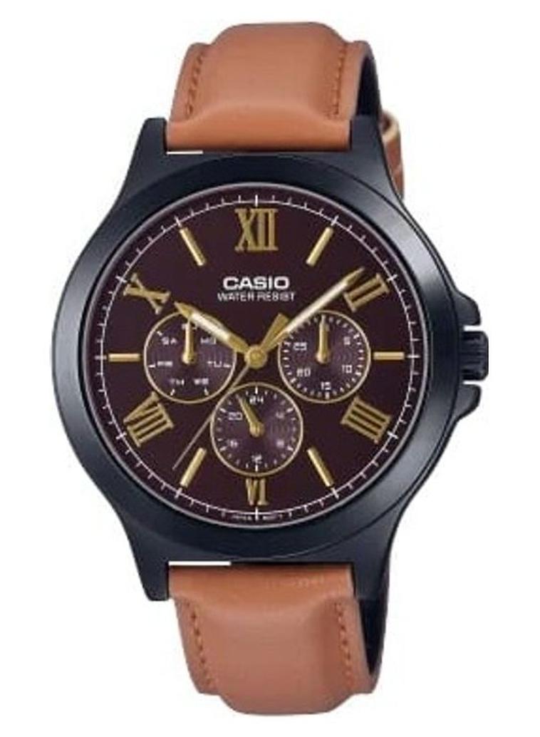 CASIO Boys Casio Watch Men Analog Multi Hands Red Dial Resin Band MTP-V300BL-5AUDF - Image 1