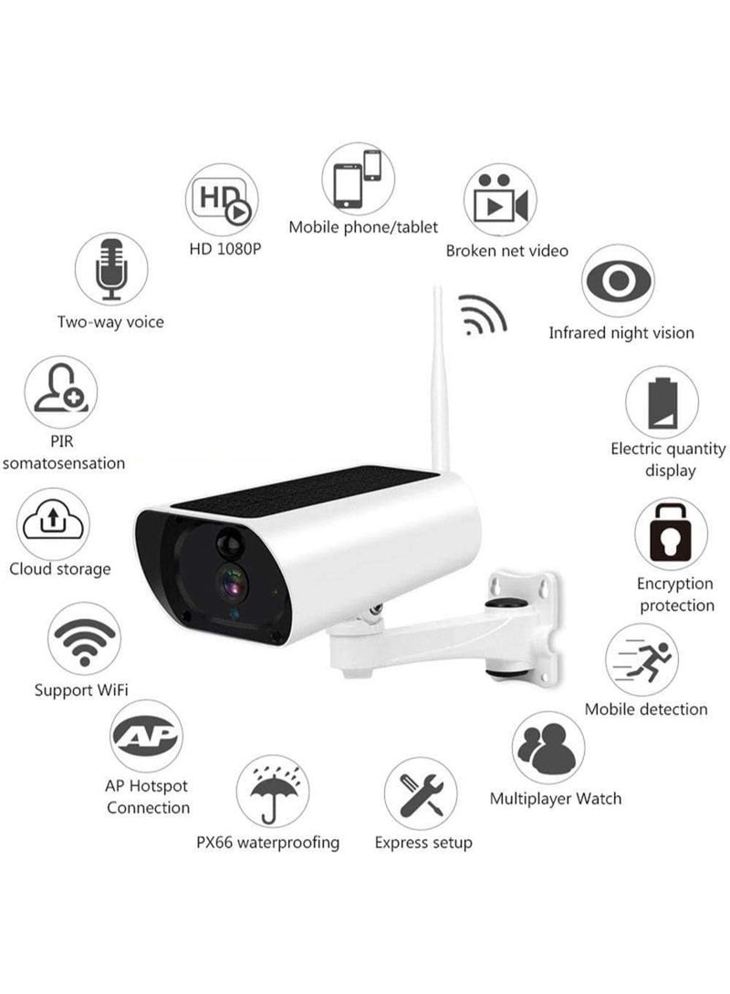Outdoor Solar Security Camera, 1080P WiFi Surveillance Camera with PTZ, Motion Detection, Night Vision, Two-Way Audio, Dual Spotlights, IP67 Waterproof, 64GB Memory Card Included - Image 4