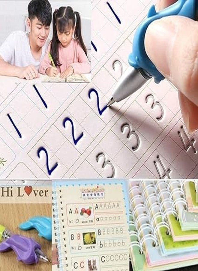 SOUND TECH Sank Magic Practice Copybook, (4 Book + 10 Refill) Number Tracing Book for Preschoolers with Pen, Magic Calligraphy Copybook Set Practical Reusable Writing Tool Simple Hand Lettering - Image 5