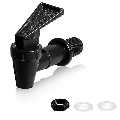 LifCratms 2Pcs BPA-Free Replacement Cooler Faucet, Black Plastic Water Spigot Spout Dispenser Tap Set, Reusable Water Crock Tap Beverage Lever Pour Dispenser Valve - Image 3