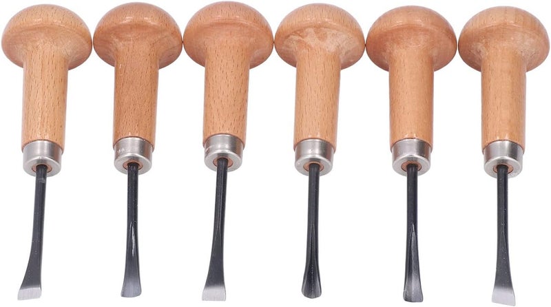 Stackable design Professional Wood Carving Chisel Set 6 Piece Kit with Ergonomic Mushroom Handles for Woodworking Sculpture and DIY Craft Projects High Carbon Steel Blades Flexible usage build - Image 3