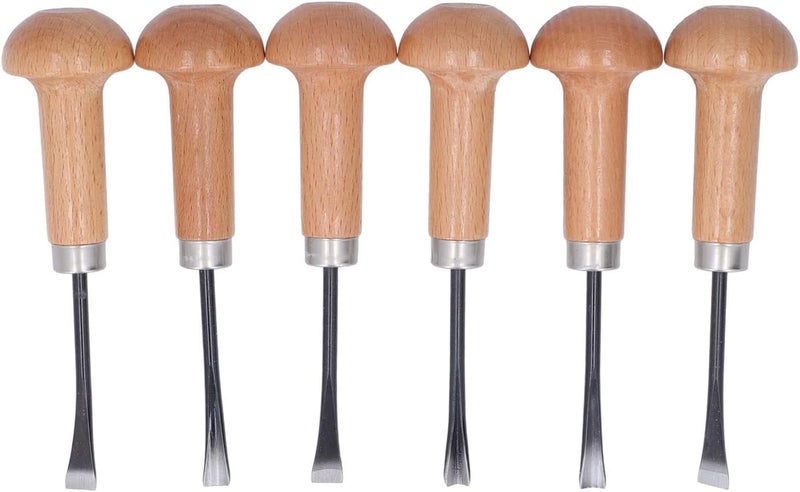 Stackable design Professional Wood Carving Chisel Set 6 Piece Kit with Ergonomic Mushroom Handles for Woodworking Sculpture and DIY Craft Projects High Carbon Steel Blades Flexible usage build - Image 2