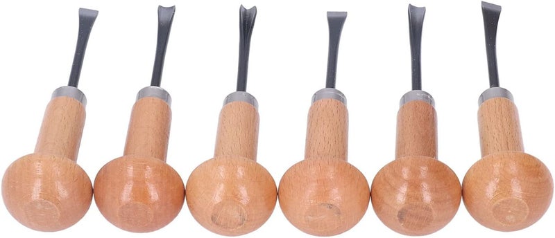 Stackable design Professional Wood Carving Chisel Set 6 Piece Kit with Ergonomic Mushroom Handles for Woodworking Sculpture and DIY Craft Projects High Carbon Steel Blades Flexible usage build - Image 4