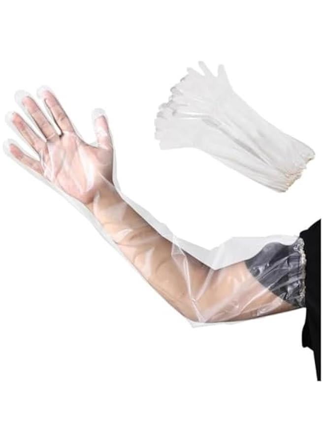 HOOKOR Disposable Long Arm Gloves with Elastic Cuff 23.6inch Household Cleaning Gloves Thick Kitchen Dishwashing Gloves Food Handling Gloves Vegetable Washing Gloves - Image 1