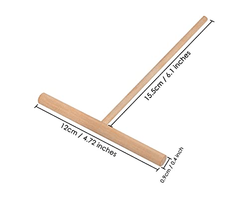DS.DISTINCTIVE STYLE DS. DISTINCTIVE STYLE Crepe Spreader 2 Pieces 6.1 Inches x 4.7 Inches Natural Wooden T-Shaped Tool for Crepes Wooden Crepe Maker Pancake Maker Tool - Image 2