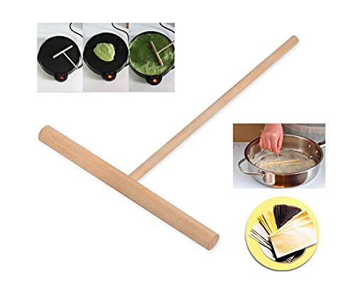 DS.DISTINCTIVE STYLE DS. DISTINCTIVE STYLE Crepe Spreader 2 Pieces 6.1 Inches x 4.7 Inches Natural Wooden T-Shaped Tool for Crepes Wooden Crepe Maker Pancake Maker Tool - Image 5