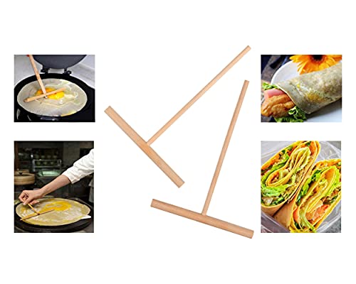 DS.DISTINCTIVE STYLE DS. DISTINCTIVE STYLE Crepe Spreader 2 Pieces 6.1 Inches x 4.7 Inches Natural Wooden T-Shaped Tool for Crepes Wooden Crepe Maker Pancake Maker Tool - Image 4