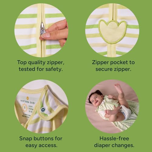 NINTARABABY 0.5 TOG Sleep Sack - Premium Organic Cotton, Lightweight Wearable Blanket for Newborns, Infants & Toddlers (3-9 Months), Unisex Baby Sleeping Bag, Gifts for Babies - Image 4