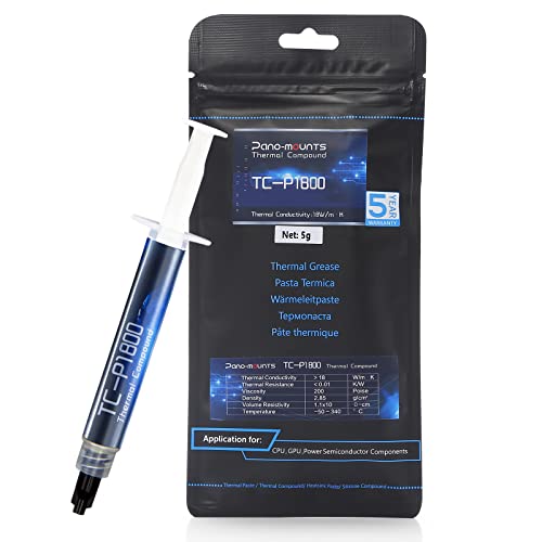 PANO-MOUNTS 18W/m•K High-Performance CPU/GPU Thermal Paste - 5g Thermal Grease Compound for PC, Laptop, PS5 & Graphics Cards | Heat Sink Compound & Thermal Paste for Processors - Image 1