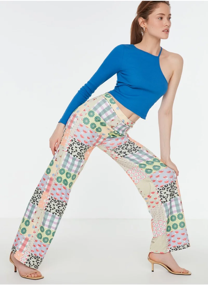 trendyol High Waist Printed Pants