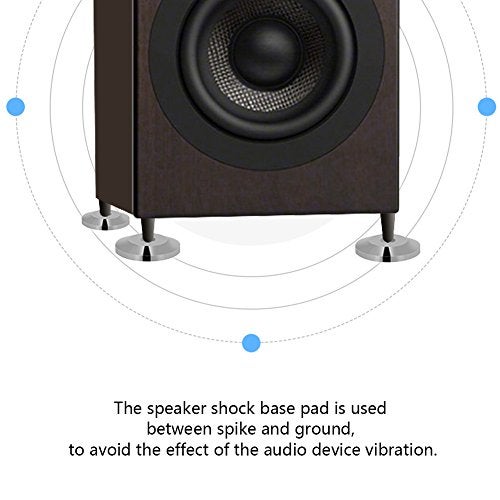 ZERONE 8 قطع 25 × 4 مم وسادات مكبر الصوت النحاسية العالمية مع spikes قاعدة عازلة أقدام مخروطية بساطات قرص الأرضية (أسود) - Image 3