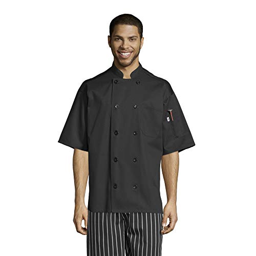 Uncommon Threads womens Vtex 0429 Montego Short Sleeve Chef Coat With Mesh Shirt, Black, Medium US - Image 1