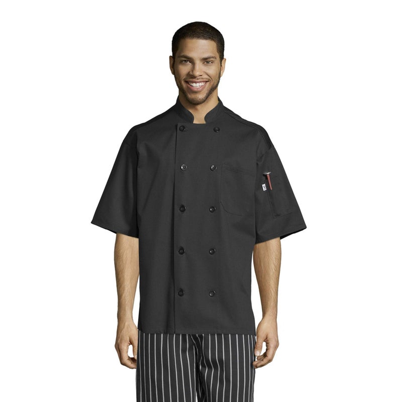 Uncommon Threads womens Vtex 0429 Montego Short Sleeve Chef Coat With Mesh Shirt, Black, Medium US - Image 5