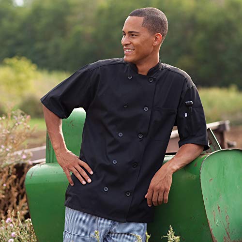 Uncommon Threads womens Vtex 0429 Montego Short Sleeve Chef Coat With Mesh Shirt, Black, Medium US - Image 2