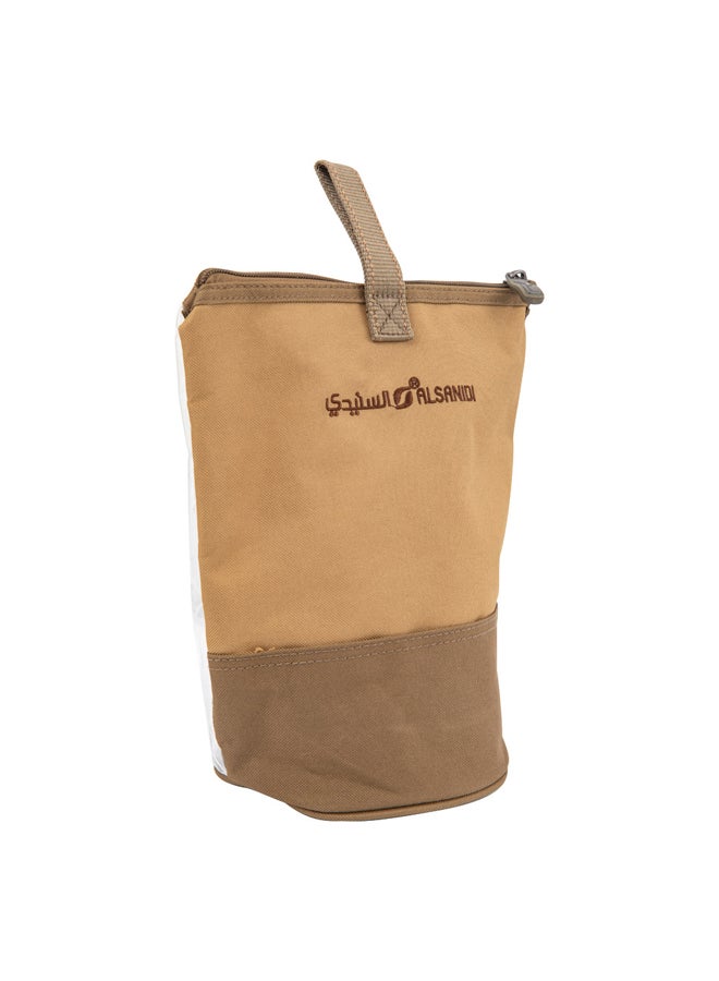 AL SANIDI Tea and sugar storage bag for trips, Kaki, Size 28*16*16Cm - Image 1