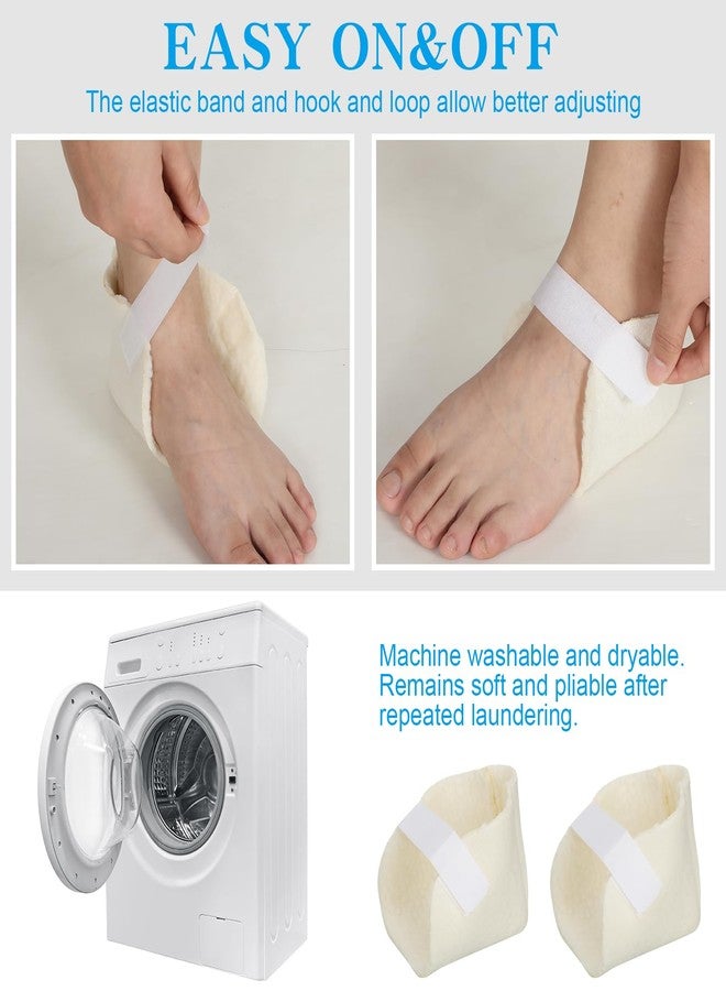 Sosation 8 Pairs Heel Protectors Sheepskin Adjustable Heel Protectors for Pressure Sores Fleece Soft and Comfort Cover for Sitting or in Bed Cushions Pads for Boot Ankle Foot - Image 5