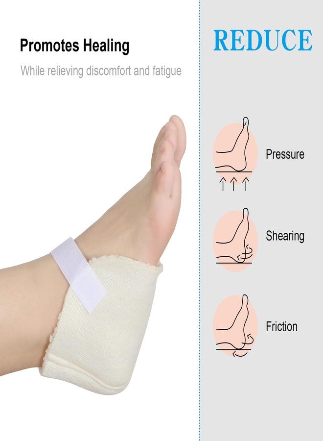 Sosation 8 Pairs Heel Protectors Sheepskin Adjustable Heel Protectors for Pressure Sores Fleece Soft and Comfort Cover for Sitting or in Bed Cushions Pads for Boot Ankle Foot - Image 2