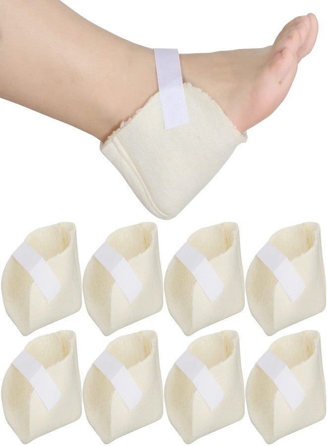 Sosation 8 Pairs Heel Protectors Sheepskin Adjustable Heel Protectors for Pressure Sores Fleece Soft and Comfort Cover for Sitting or in Bed Cushions Pads for Boot Ankle Foot - Image 1