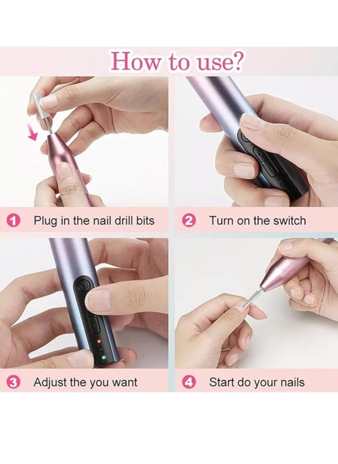 Generic - Electric nail file, Cordless electric nail drill, for acrylic nails, Gel polish, for manicure and pedicure, tools for nail file, salon nail equipment - Image 1