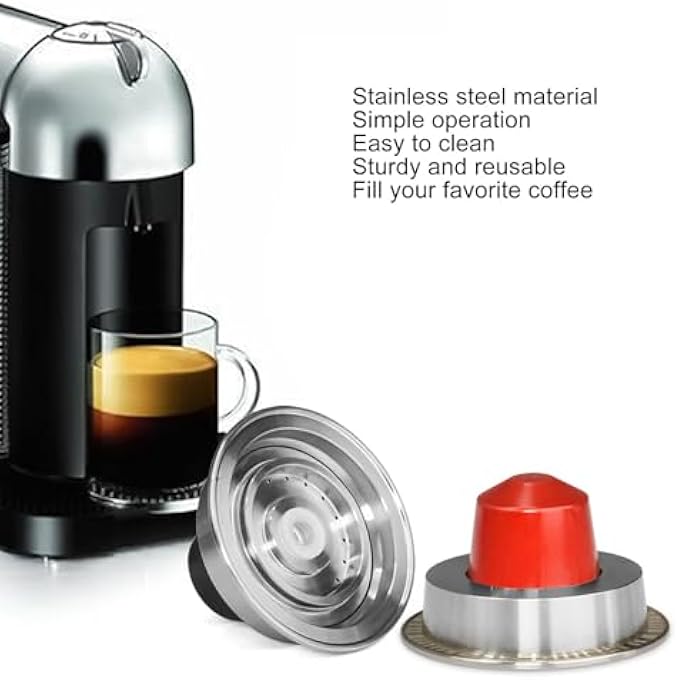 Goshyda Reusable Coffee Pods Adapter For Coffee Machine Stainless Steel Coffee Capsule Adapter Converter Holder Transforms Large Capsules Into Small Ones - Image 4
