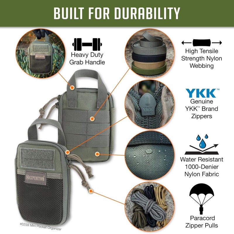 Maxpedition Mini Pocket Organizer in Foliage Green - Compact EDC Pouch for Tools and Essentials - Image 3