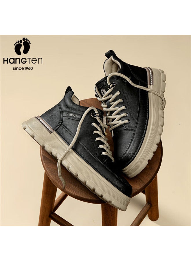 Hang Ten Men's Autumn Winter Work Boots Lightweight Casual Shoes Faded Gradient Sports Shoes Sneakers Soft Sole Height Increasing Martin Boots - Image 3