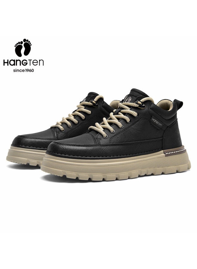 Hang Ten Men's Autumn Winter Work Boots Lightweight Casual Shoes Faded Gradient Sports Shoes Sneakers Soft Sole Height Increasing Martin Boots - Image 4