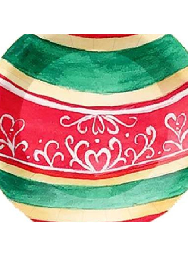 ThePartyPopper 8 Pcs Christmas Bauble Print Paper Plates – 9 Inch Disposable Plates for Christmas Party Tableware - Image 5