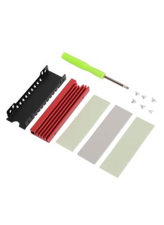 Thoraya M.2 NVME 2280 SSD Heatsink Support Single Double Sided SSD Heatsink with Thermal Silicone Pads for PC for PS5 for PS5 Slim Red  - Image 2