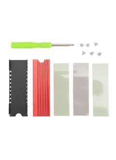 Thoraya M.2 NVME 2280 SSD Heatsink Support Single Double Sided SSD Heatsink with Thermal Silicone Pads for PC for PS5 for PS5 Slim Red  - Image 1